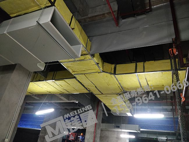重慶橋達茂宸廣場鎂晶耐火風管應用方向：地下車庫